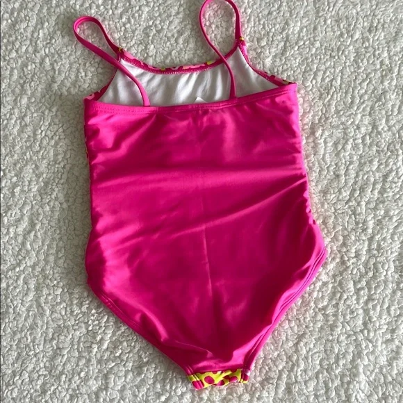 Cat & Jack Leopard Print Swimsuit Size 6/7 Girls Pink and Yellow - Picture 5 of 8